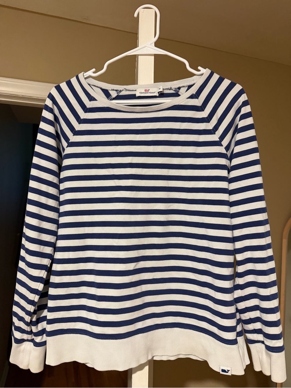 Vineyard Vines Navy & White Striped Boatneck Top